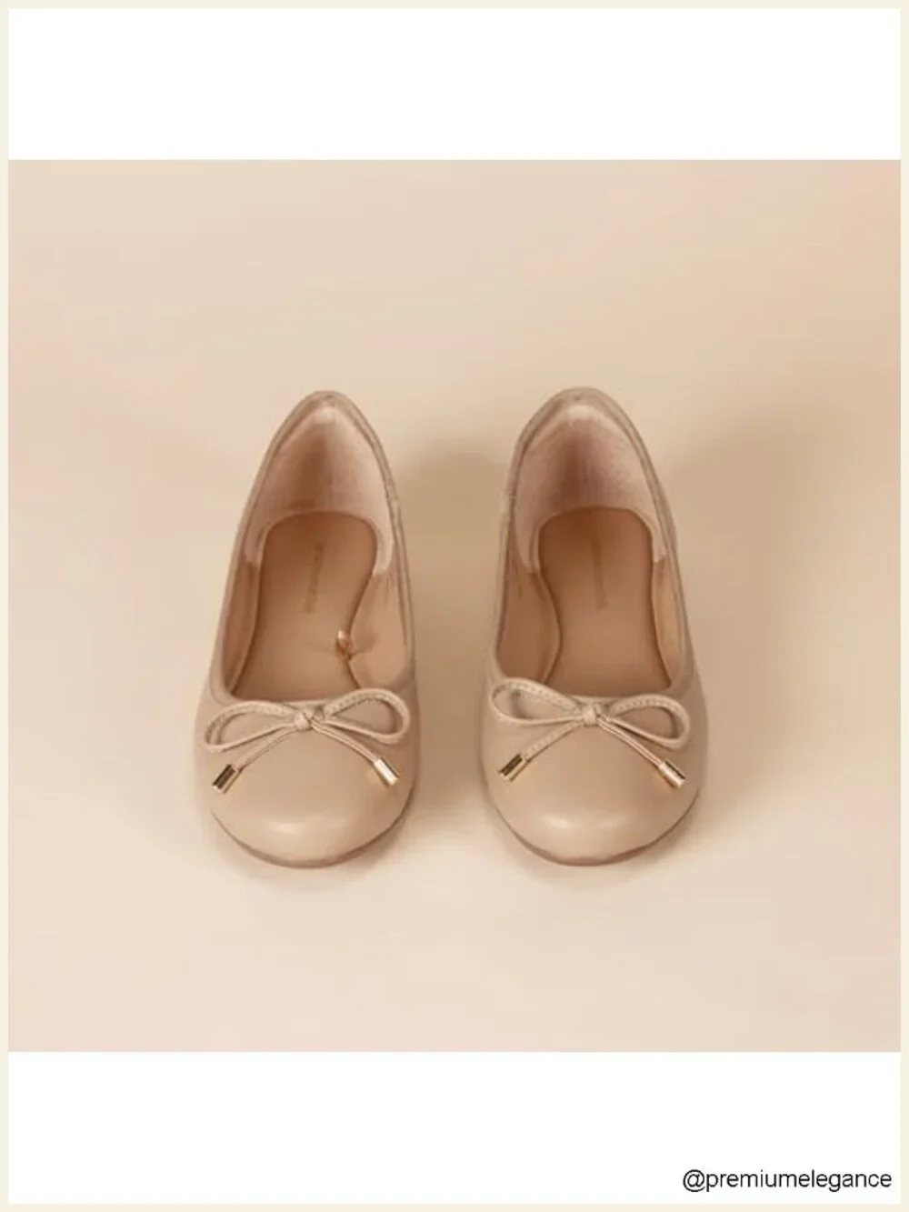 Faux Leather Ballet Flats with Bow